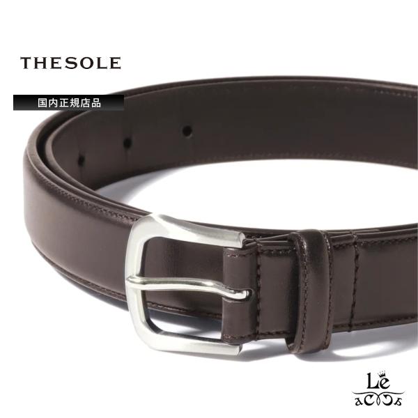 THE SOLE ザソール クラシック ドレスベルト キップレザー 2.8cm幅 真鍮削り出しバックル スーツ ビジネス メンズ 2026 新作  Brown ブラウン 茶 日本製 正規品