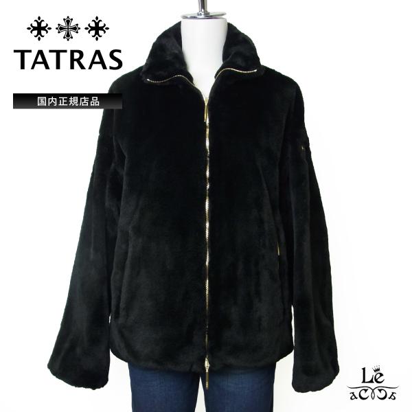 TATRAS タトラス レディース BARBRA バルブラ スタンドカラー ボア ブルゾン ラビットファー調 エコファー ブラック 黒 2026AW イタリア  正規品  送料無料