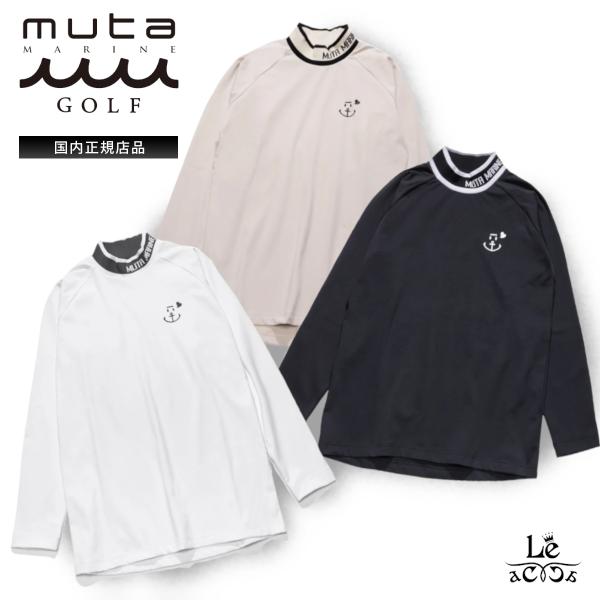 muta MARINE golf ムータ マリン ゴルフ MMSG 251238 モックネック プルオーバー 裏起毛 ジャージー ベージュ ブラック ホワイト ブランド 国内正規品 27500