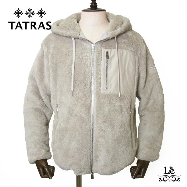 TATRAS タトラス メンズ ボア ブルゾン MENFI メンフィ パーカー ジップアップ フーディ ライトグレー 2025 秋冬 イタリア 正規品 送料無料