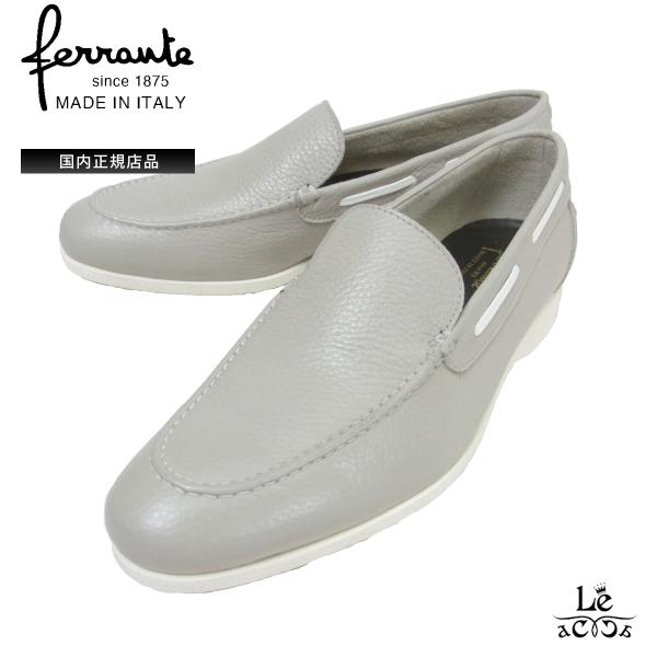 FERRANTE（フェランテ） カウレザー シボ革 デッキシューズ モカシン