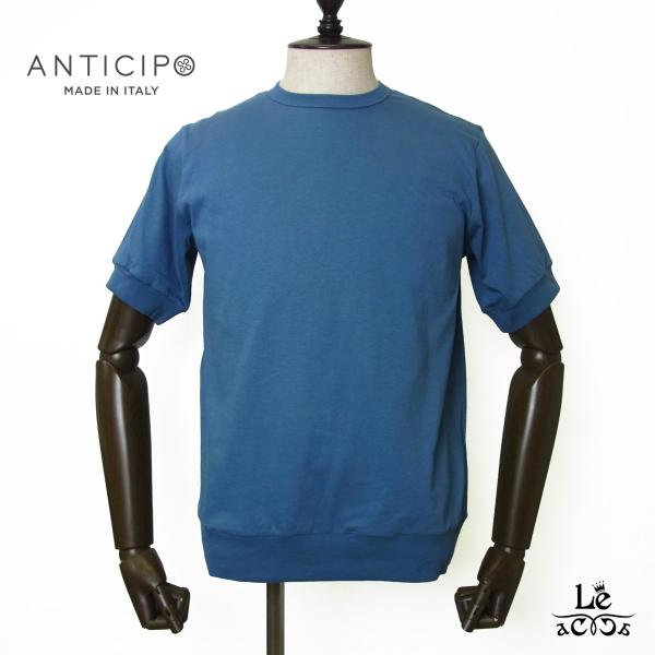 ANTICIPO アンティチポ クルーネック カットソー Tシャツ NEBBIOLO ネッビオーロ 半袖 コットン スカイブルー メンズ イタリア 国内正規品【メール便】