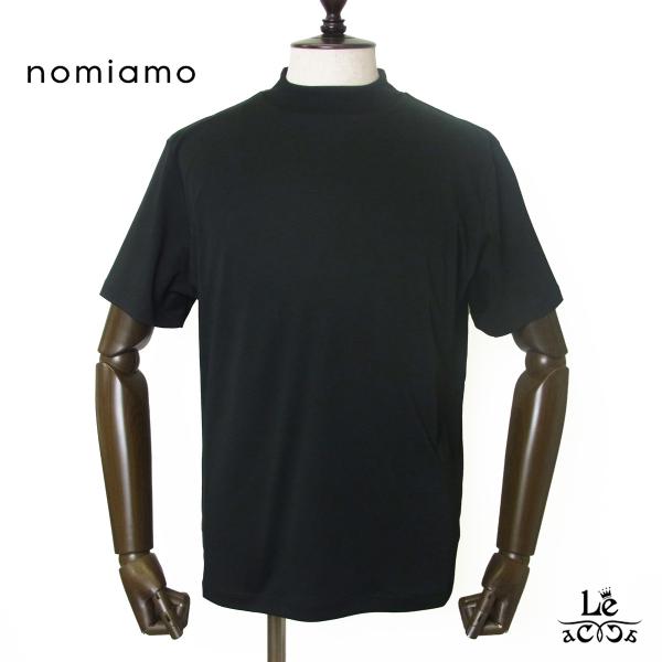 nomiamo ノミアモ WDF スーピマコットン モックネック Tシャツ 半袖 メンズ カットソー ハイネック ブラック 黒 無地 イタリア ブランド 国内正規品