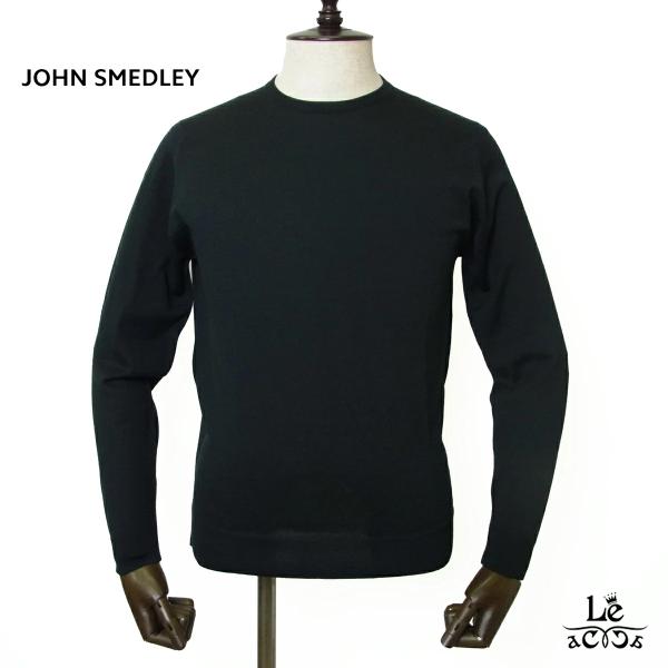 ジョンスメドレー JOHN SMEDLEY スキャンラン SCANLAN クルーネック ニット 30G ハイゲージ メリノウール MODERN FIT ブラック イギリス ブランド 国内正規品
