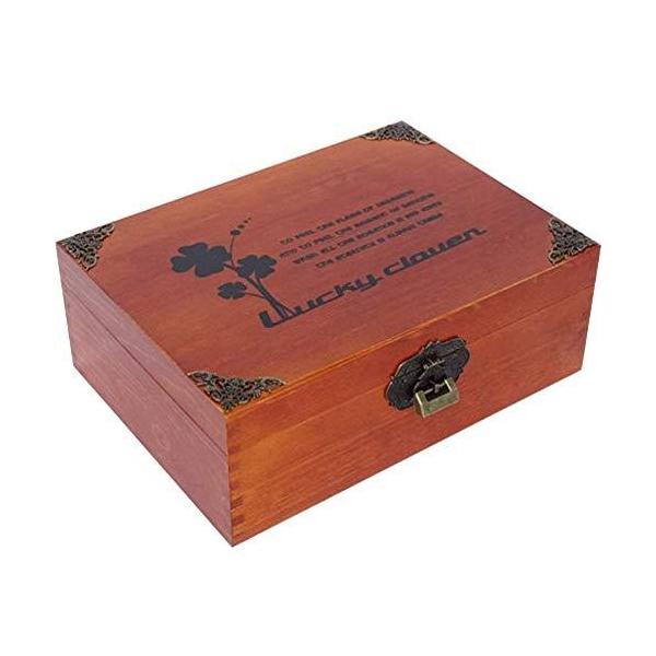 チヤミ 木箱 鍵付き 収納箱 ギフトボックス 木製 宝石箱 収納ボックス 収納ケース インテリア雑貨（ラッキークローバー L）  :s-6037847237751-20210525:メキメキショップ2号店 - 通販 - Yahoo!ショッピング