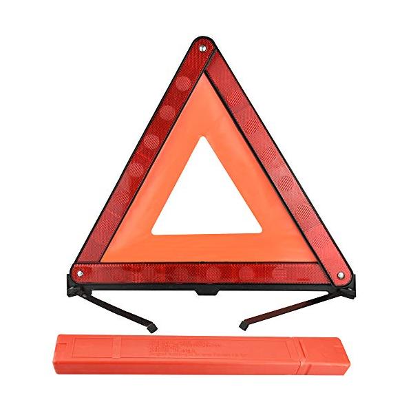 【商品概要】??【昼夜兼用】:三角表示板は反射率の高い素材でできており、高反射率があります。赤い反射三角形はオレンジ色の三角形で補完されるので、昼でも、夜でも使えます。夜間に他のドライバーやドライバーに高い視界を提供します。非常時や事故時に...