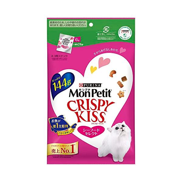 他サイト： モンプチ クリスピーキッス 猫用おやつ シーフードセレクト 144gの商品画像