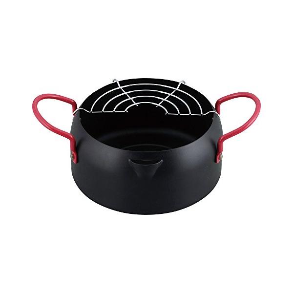 他サイト： 和平フレイズ ミニ 焼付塗装 天ぷら鍋 揚げ物 IH対応 鉄 アミ付 かちこれ KR-8265 ブラックの商品画像