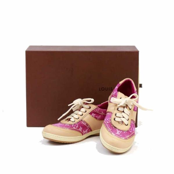 ルイヴィトン 割引 スニーカー モノグラムミニ サイズ 32 レディース Louis パープル Vuitton