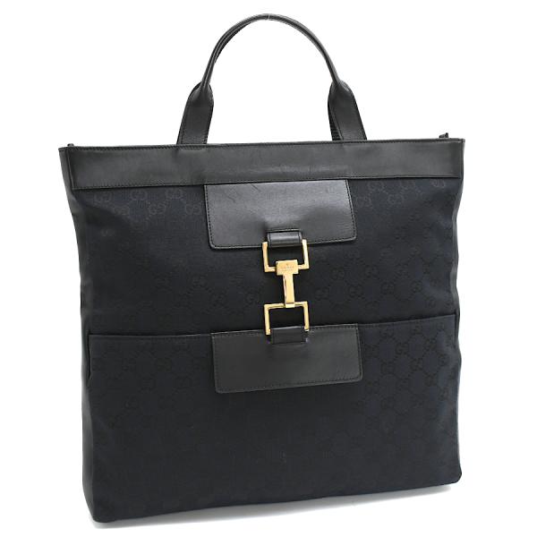 GUCCI トートバッグ　GG柄　ゴールド金具　キャンバス　ブラック　グッチ GGキャンバス グッチ トートバッグ 001.4083 ジャガード レザー