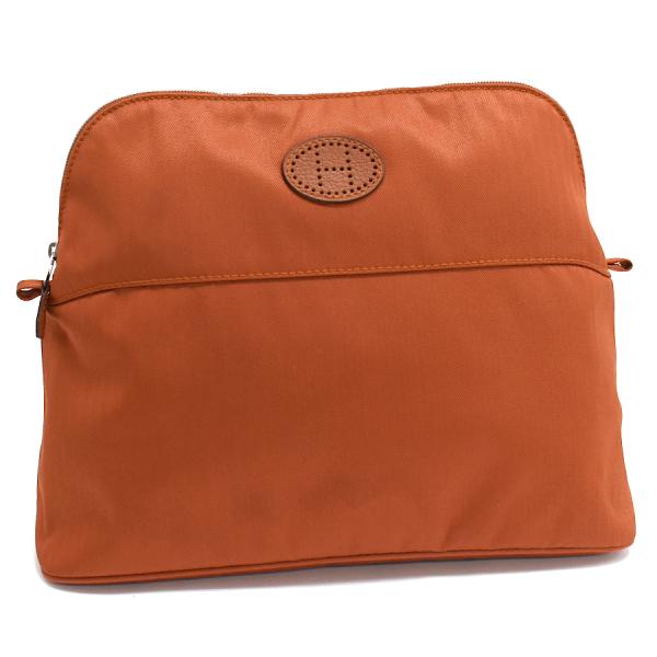 エルメス ボリードポーチ31 パンチング ロゴ クラッチバック ポーチ キャンバス オレンジ HERMES Bolide 31