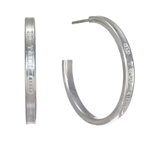 Tiffany 1837 新品同様 ティファニー フープ ピアス ミディアム ナロー