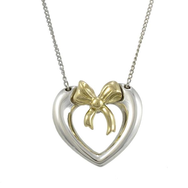 １着でも送料無料 ティファニー オープンハート リボン ペンダント シルバー925 Tiffanyamp Co ジュエリー レディース K18イエローゴールド