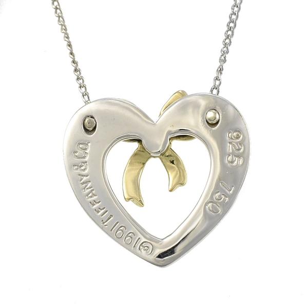 １着でも送料無料 ティファニー オープンハート リボン ペンダント シルバー925 Tiffanyamp Co ジュエリー レディース K18イエローゴールド
