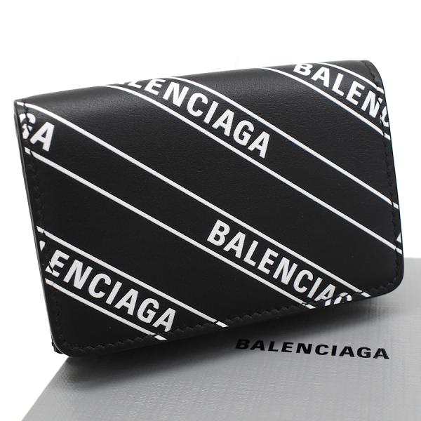 新品同様 バレンシアガ エブリデイ 三つ折り財布 551921 0HIJN レザー ブラック ホワイト BALENCIAGA