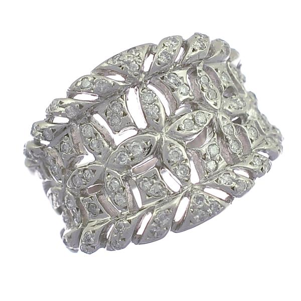 リング プラチナ 900 ダイヤモンド 0.45ct 14号 フラワー レディース  