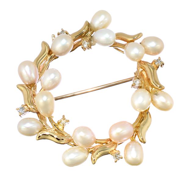 ブローチ ペンダントトップ チャーム K18イエローゴールド パール