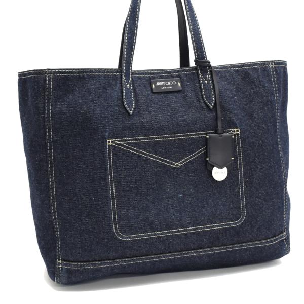 JIMMY CHOO（ジミーチュウ） トートバッグ デニム ブルー : メル 
