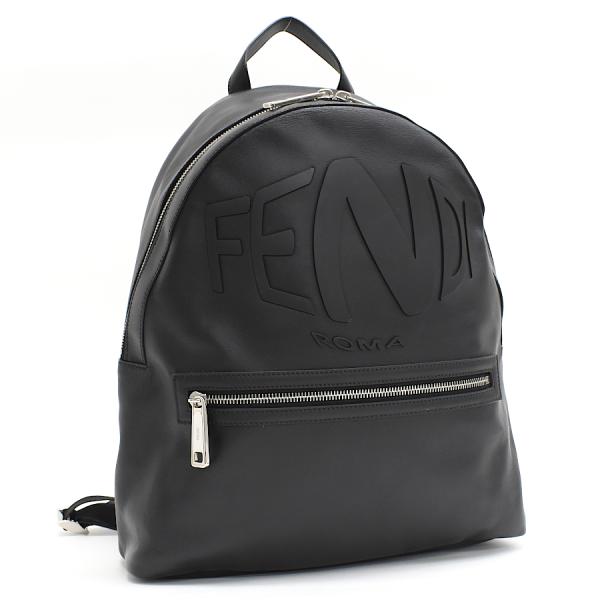 FENDI（フェンディ） リュック 7VZ042 レザー ブラック FF フィッシュ