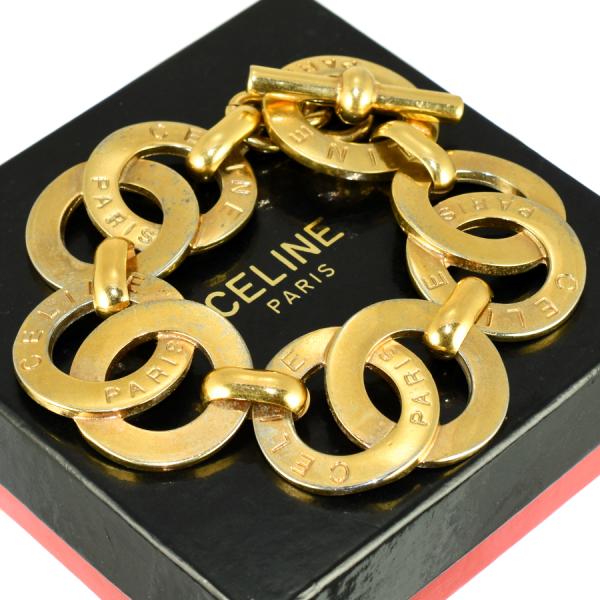 セリーヌ ブレスレット サークル ロゴ トグル ゴールドカラー  