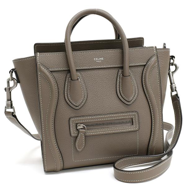 美品✨CELINE ラゲージ ナノ 2way ハンドバッグ グレージュ CELINE 新品同様 セリーヌ ラゲージナノショッパー 2way トートバッグ