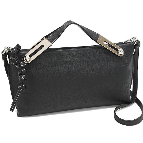 ミッシー ロエベ スモール バッグ 2way ハンドバッグ レザー ブラック