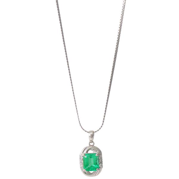 ペンダント プラチナ900 プラチナ850 エメラルド 2.24ct ダイヤモンド 