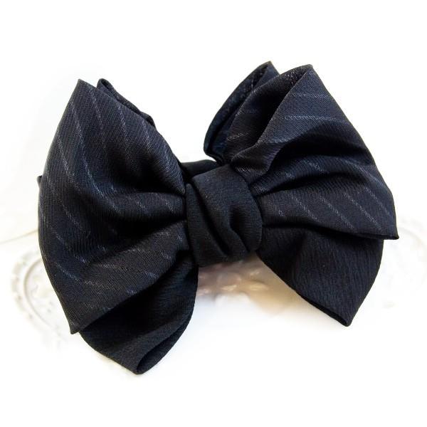 ヘアクリップ バナナクリップ ななめボーダー 無地のダブルリボンバナナクリップ ヘアアクセサリー 49 H メロウストア 通販 Yahoo ショッピング