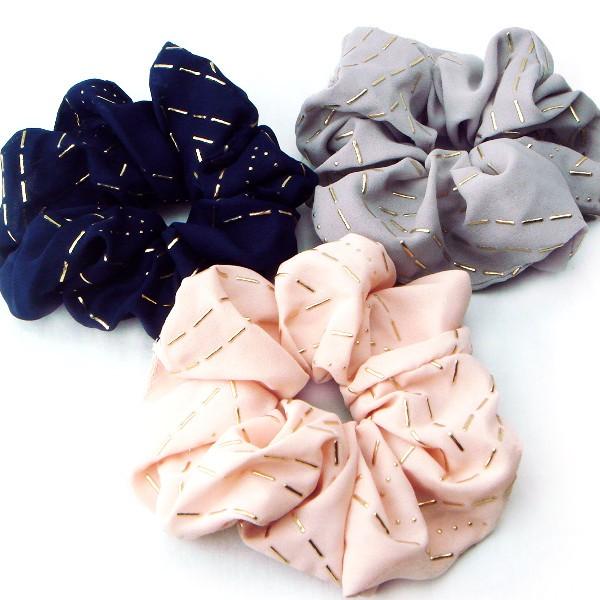 シュシュ スタッズ付きシンプルシュシュ ポニー ピンク グレー ネイビー 紺色 髪飾り プレゼント ギフト 31 H メロウストア 通販 Yahoo ショッピング