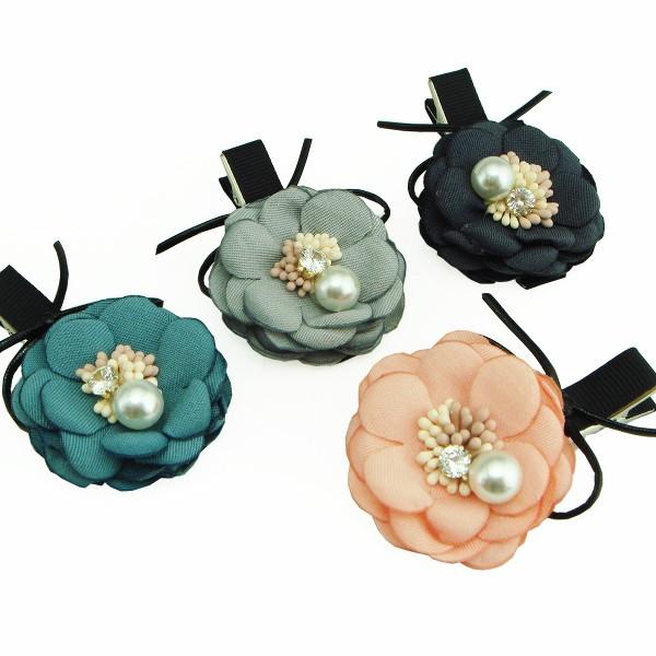 ラインストーン付きヘアクロークリップ ヘアクリップ ストーン付きフラワーモチーフのヘアクリップ ヘア