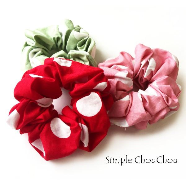 シュシュ バリエーション豊富なプリントシュシュ ドット 水玉