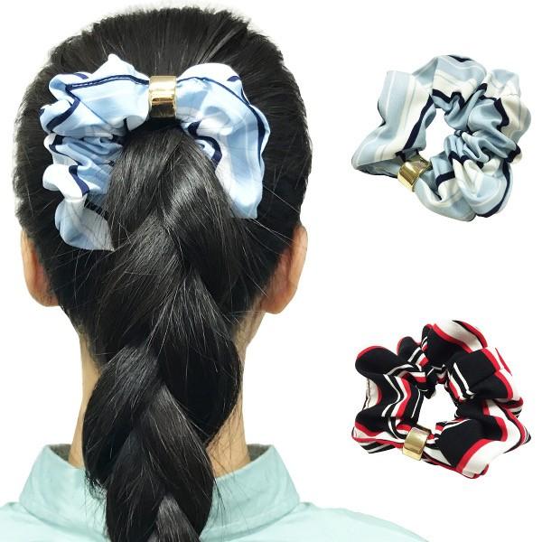 シュシュ ゴールドリング付きストライプ柄シュシュ ヘアアクセサリー ヘアー ボーダー 白 ホワイト レッド 赤 ブルー 水色 青 ネイビー 紺色 ブラック 黒 プ 36 H メロウストア 通販 Yahoo ショッピング