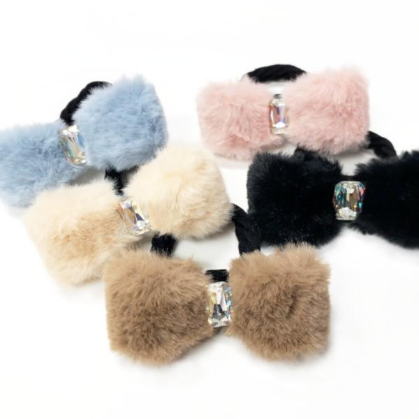 ヘアゴム ストーン付ファーのリボンヘアゴム ヘアアクセサリー ヘアーアクセ レディース リボン りぼん ラインストーン ふわふわ もこもこ ピンク ベージュ 36 C メロウストア 通販 Yahoo ショッピング