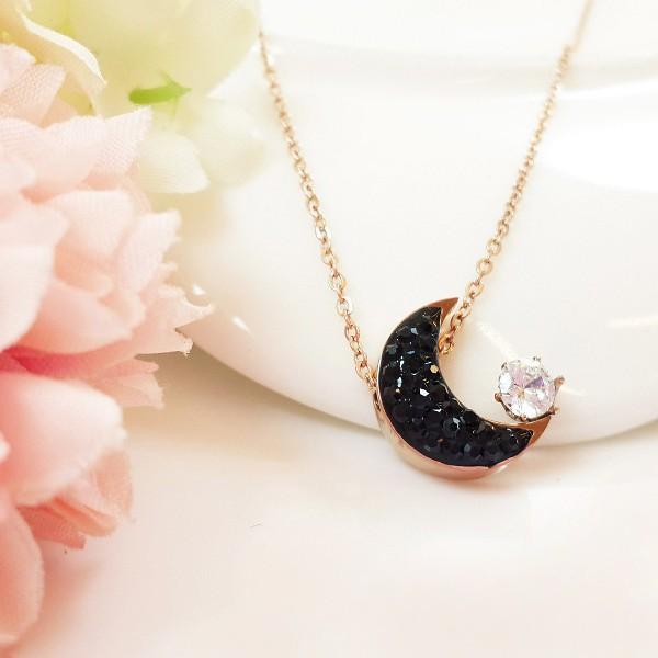 ネックレス ストーン付きブラックムーンネックレス アクセサリー レディース 月 三日月 クレセントムーン ルナ ラインストーン 黒 ブラック 金 P293 293 117 H メロウストア 通販 Yahoo ショッピング