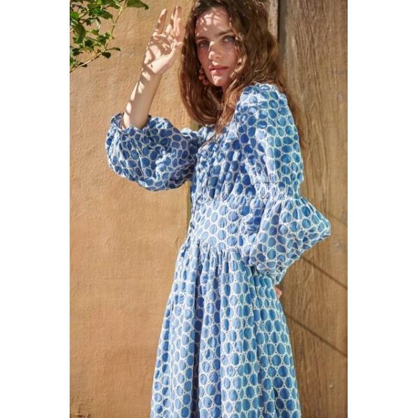 Estella.K エステラケー のドットオールオーバー刺繍ドレス Martina