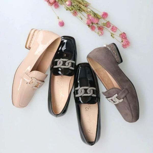 Bridget Birkin】ブリジットバーキンのパールヒールビジューバックル