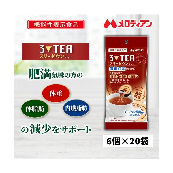 機能性表示食品 スリーダウンティー（紅茶） 11g×6個×20袋 爆買