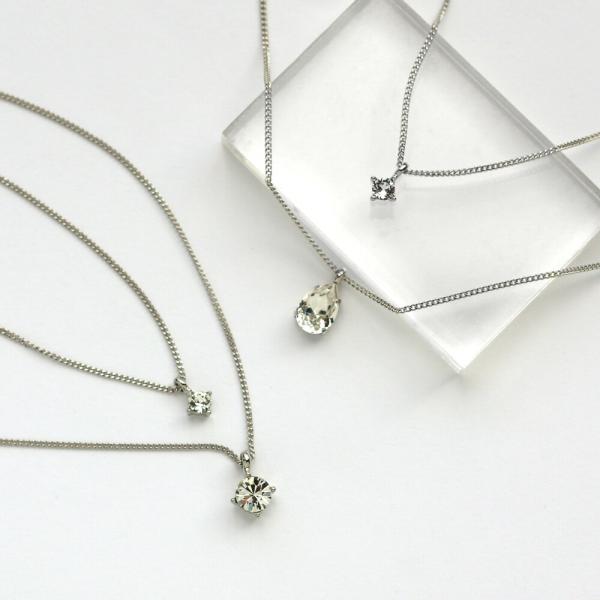 Melody Accessory ネックレス 日本製 1粒 しずく 2連 重ねづけ Melody Accessory ネックレス 日本製 1粒 しずく 2連 重ねづけ