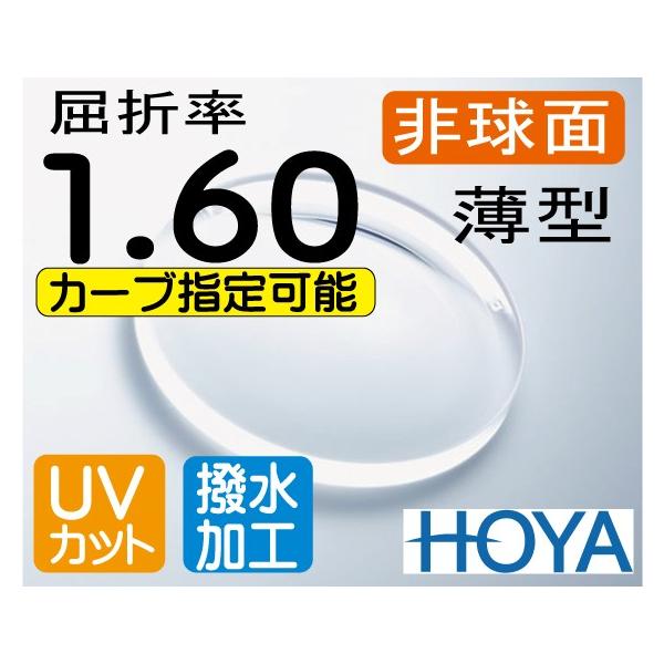 HOYA ハイカーブ薄型レンズ 内面非球面1.60 撥水加工＋UVカット（2枚価格）カーブ3、4、5、6、8指定レンズ交換のみでもOK melook_nr16vs