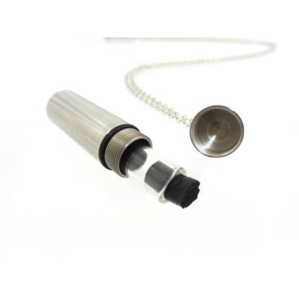 遺骨ペンダント メモリアルペンダント 数量は多 ステンレス ガラス管入り オープンハート チャームつき