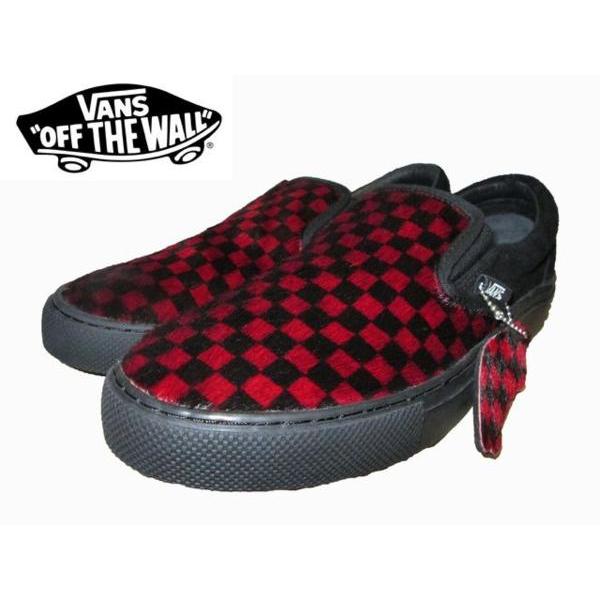 新品 バンズ スリッポン ハラコ 赤黒 Vans Memosia 通販 Yahoo ショッピング
