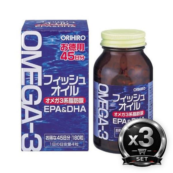 フィッシュオイル 180粒×3個セット サプリメント 健康食品 魚油 EPA DHA ソフトカプセル オリヒロ ORIHIRO [OR]