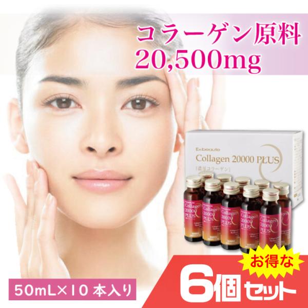 エクスボーテ コラーゲン20000プラス 50mlx10本入x6箱セット 賞味期限2026年12月26日分 スキンケア 低カロリー 天然水 低分子 Ex:beaute 女優肌 エクスボーテ コラーゲン20000プラス 50mlx10本入x6箱セット 賞味期限