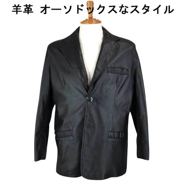 アンジェロ・ジャーニー レザージャケット/2ボタン 羊革 黒 M : MENS 