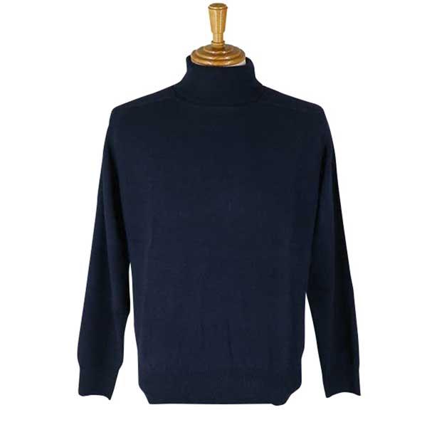 ファッズ カシミヤ100％ タートルネックセーター 紺 : MENS SHOP 