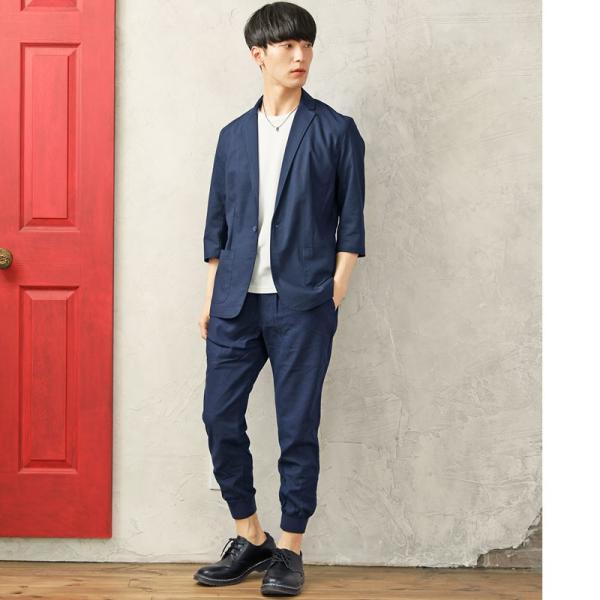セットアップ メンズ 上下セット カジュアルスーツ テーラードジャケット ジョガーパンツ 7分袖 コットンリネン 綿麻 Buyee Servis Zakupok Tretim Licom Buyee Pokupajte Iz Yaponii