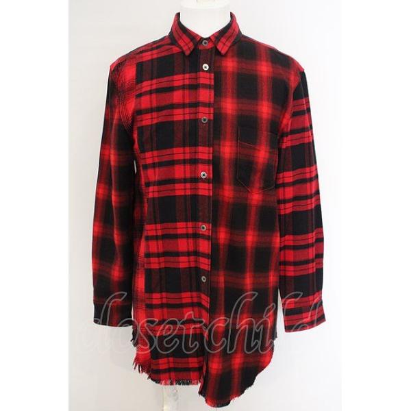 JOHNNY WOLF / BIGシルエットバックZIPロングシャツ 1-2 レッド O-24