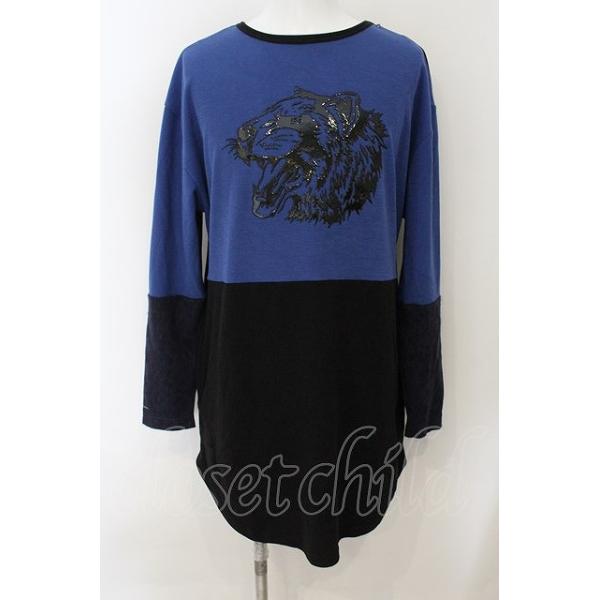 SMACK ENGINEER / BI-COLOR 2WAY LONG カットソー F ブルーxブラック 