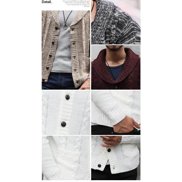 ケーブルニット カーディガン メンズ ショールカラー ニット カーデ へちま襟 定番 おしゃれ 秋冬 Buyee Buyee Japanese Proxy Service Buy From Japan Bot Online