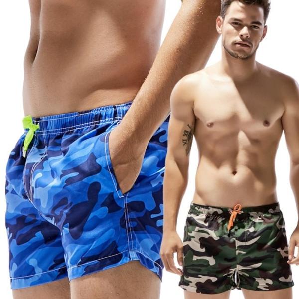 【3980円以上お買い上げ送料無料】2色展開のトランクスタイプ男性水着（海パン）です。軽量で速乾の素材で履き心地抜群。両サイドにポケットが付いており、マリンアクティブティの他、普段の部屋着としても最適の水陸両用ハーフパンツとなります。※ こ...